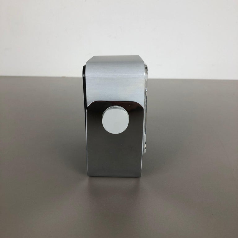 Vintage 1980s Modernist Space Age Megaquarz Metal Table Clock by AEG ...