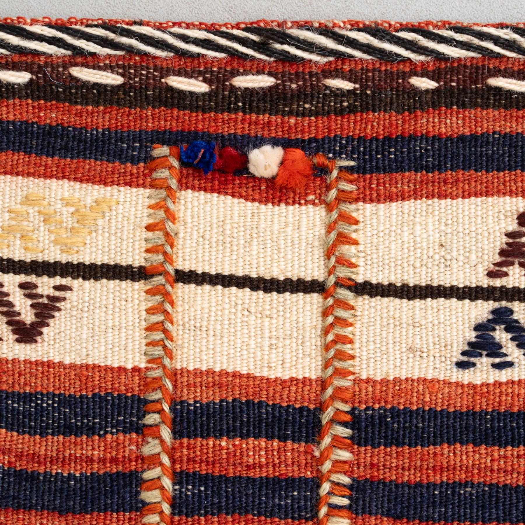 Vintage 1980s Moroccan Handmade Wool Rug – Warm Orange & Natural Beige For Sale 3