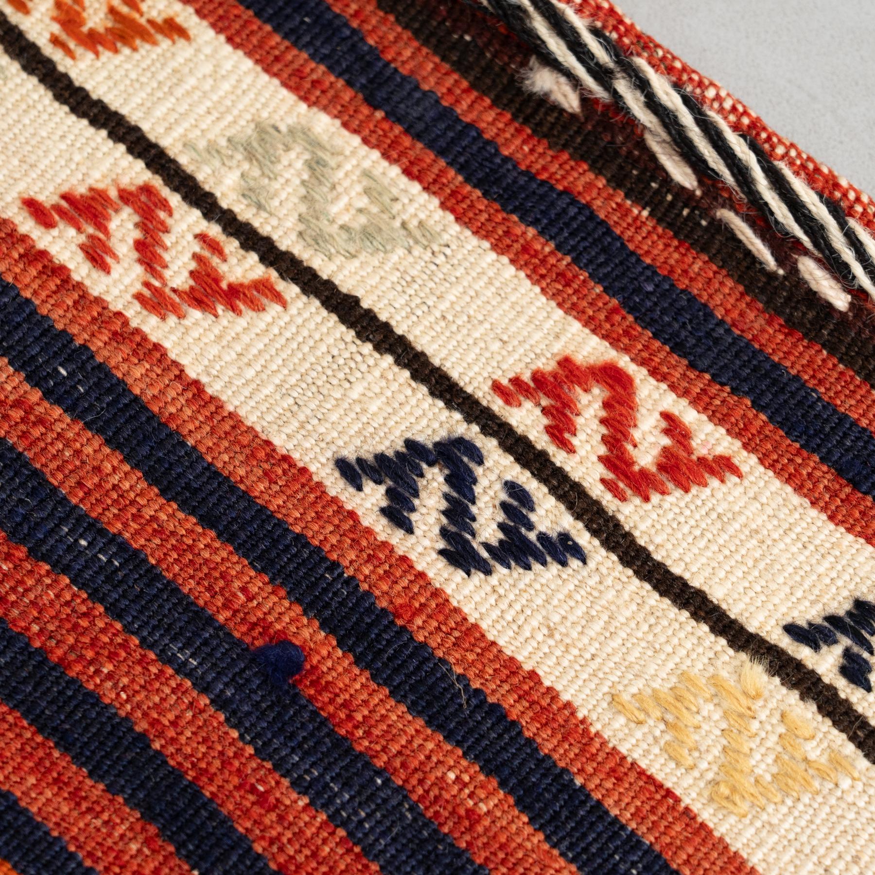 Vintage 1980s Moroccan Handmade Wool Rug – Warm Orange & Natural Beige For Sale 4