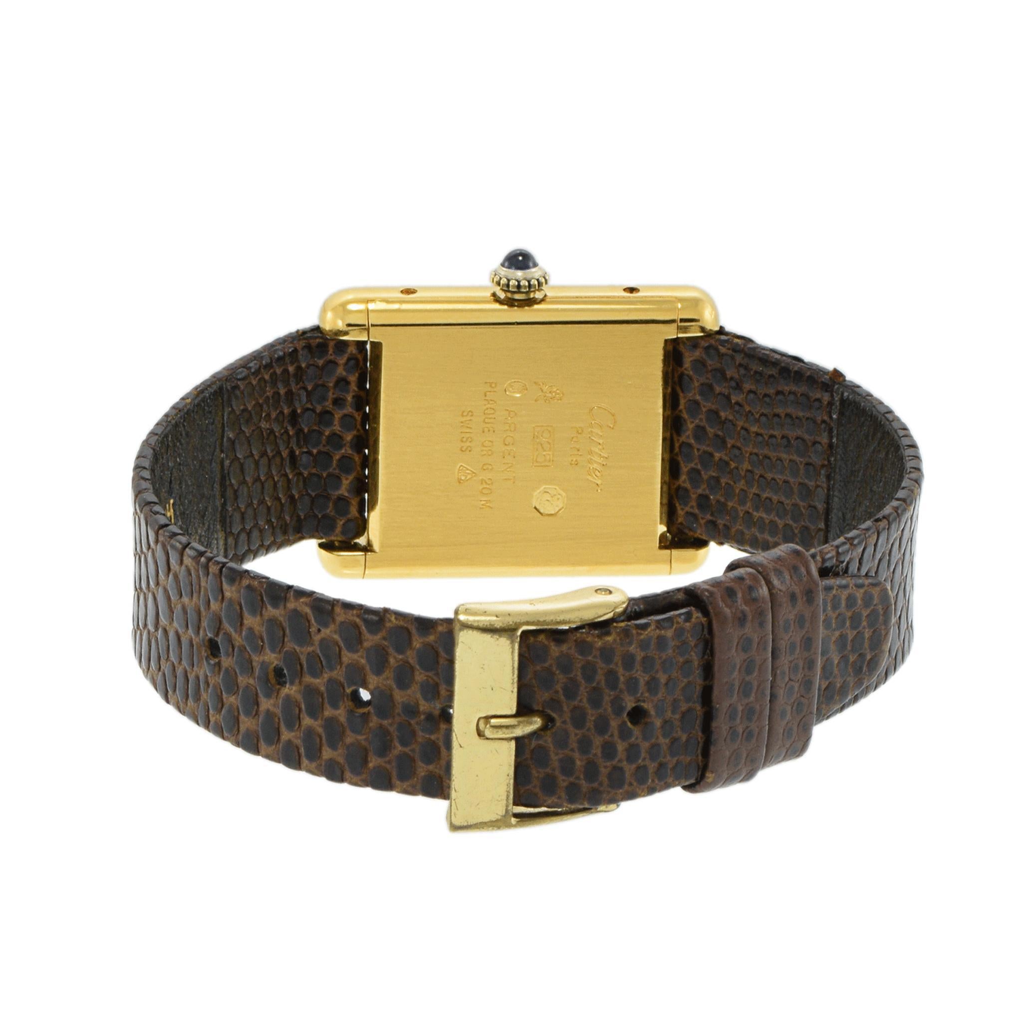 Vintage 1980's Must De Cartier Brown Dial For Sale 2