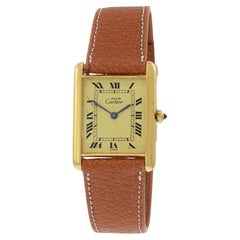 Must de Cartier vintage del 1980 con quadrante color crema e quarzo