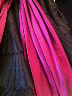 1980s NINA RICCI black fan patterned lace silk cocktail dress