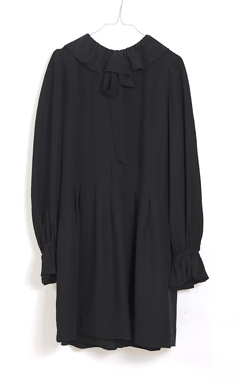 Vintage 1980s Nina Ricci black silk dress For Sale at 1stDibs