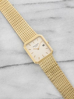 Vintage 1980s Patek Philippe Classique 3773 18K YG Linen Dial Quartz 26mm