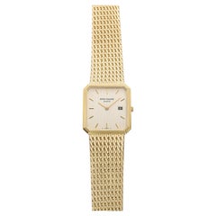 Vintage 1980s Patek Philippe Classique 3773 18K YG Linen Dial Quartz 26mm