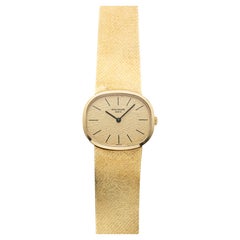 Patek Philippe Ellipse 3545 vintage des années 1980, or jaune 18 carats, cadran champagne, remontage manuel, 32 mm