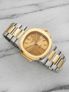 Vintage 1980s Patek Philippe Nautilus 3800 TT Champagne Gubelin Dial Auto 37 mm