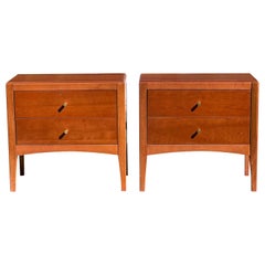 Vintage 1980's Paul McCobb Style Cherry Nightstands