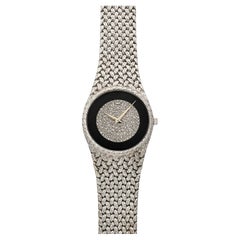 Vintage 1980s Piaget 18K WG 9362 D2 Manual Onyx Pavé Dial 31mm