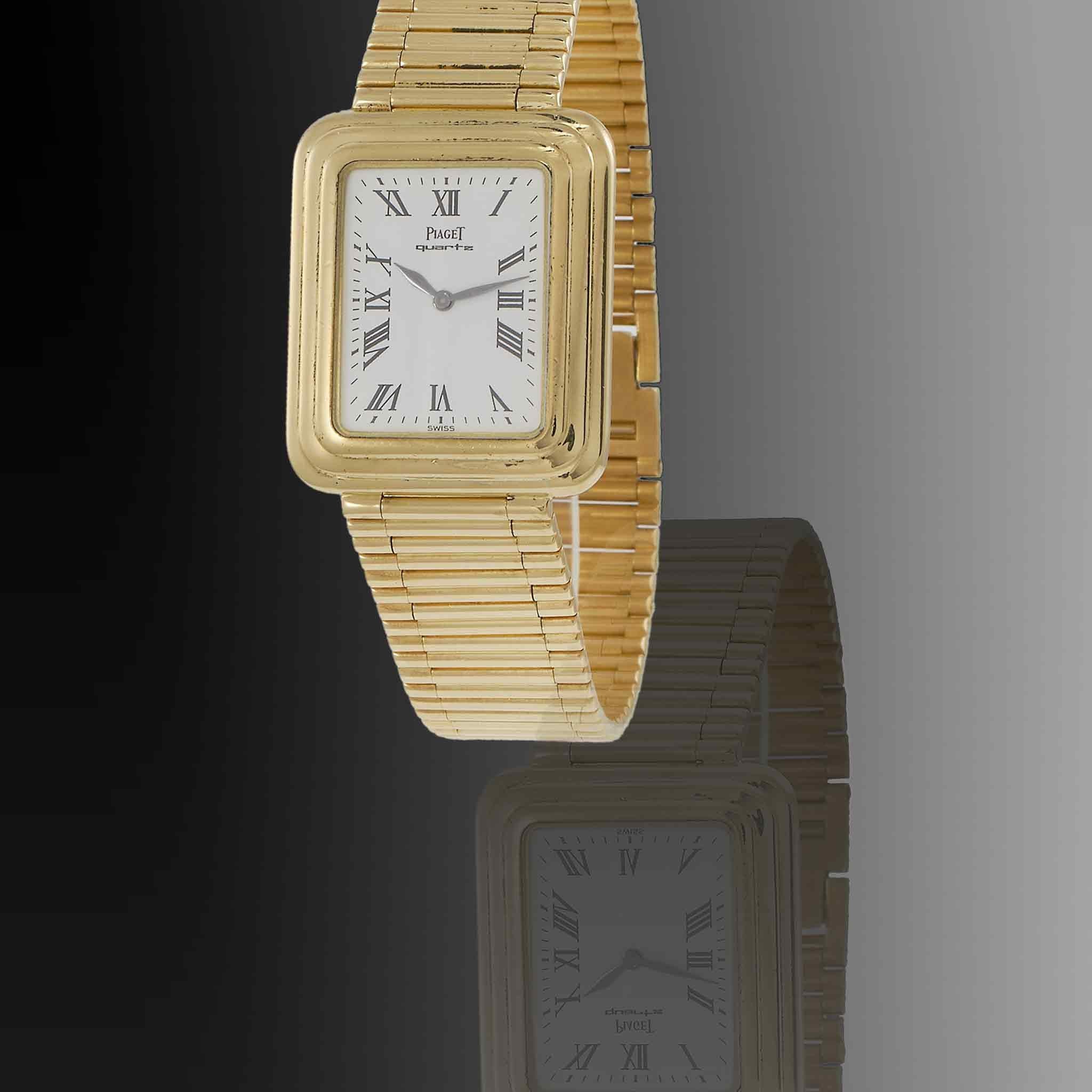 Orologio d'epoca anni '80 Piaget in oro giallo 18KT - Quarzo Cal. 757P In condizioni buone in vendita a New York, NY