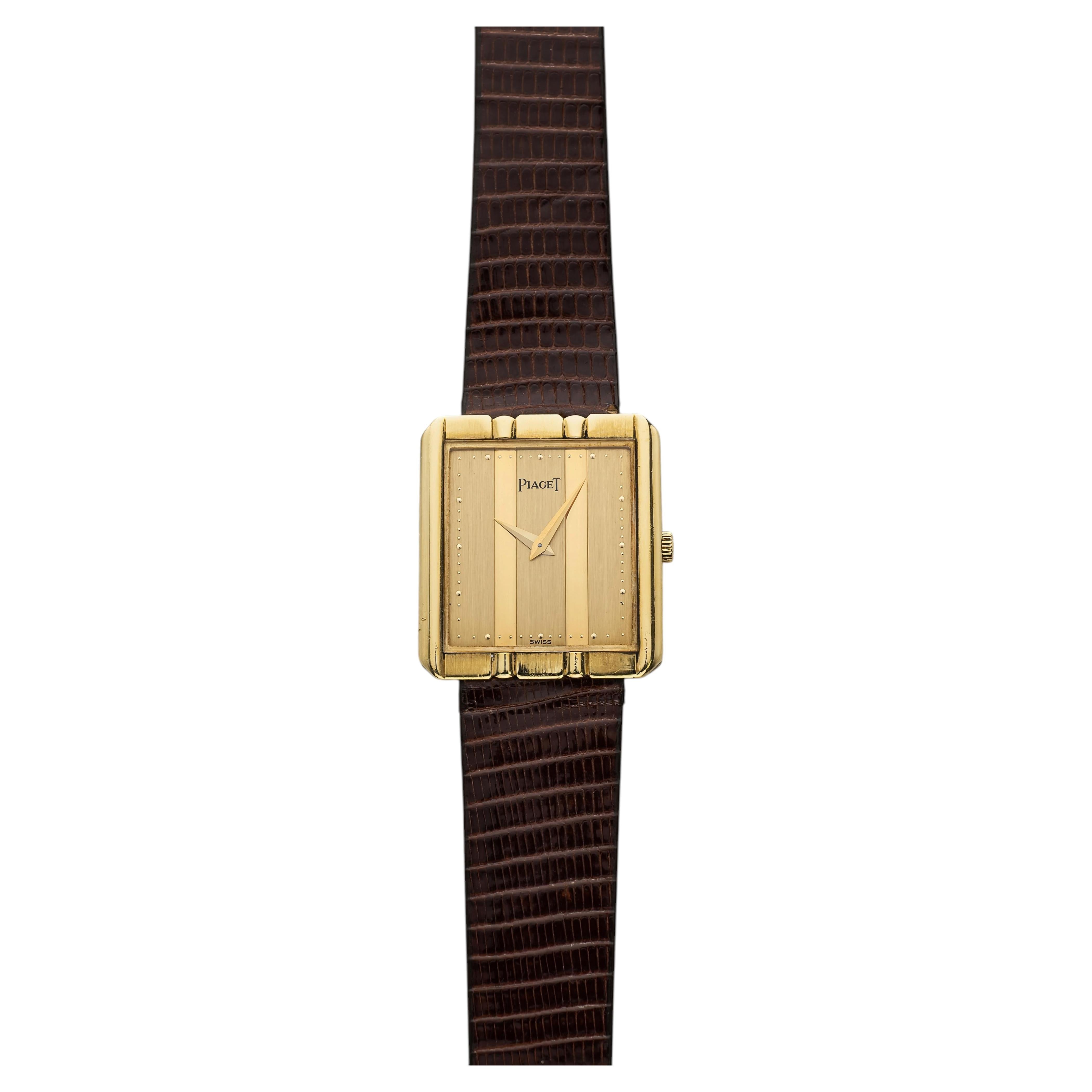 Vintage 1980s Piaget Classic 18K YG 8163 Quartz Gold Gadroon 20mm