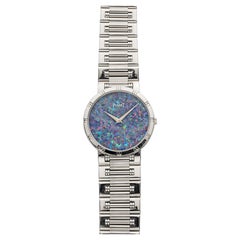 Montre vintage Piaget Dancer des années 1980, référence 84023, en or blanc 18 carats, cadran opale, mouvement à quartz, 31 mm