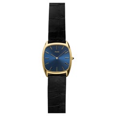Vintage 1980s Piaget Emperador 18K YG 9591 Manual Blue 29 mm