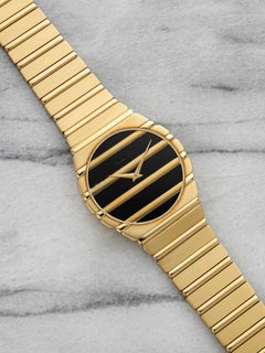Vintage By 1980er Piaget Polo 7661 C 701 18K YG Onyx Zifferblatt Quarz 34mm
