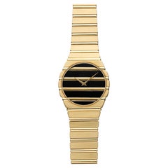 Vintage By 1980er Piaget Polo 7661 C 701 18K YG Onyx Zifferblatt Quarz 34mm