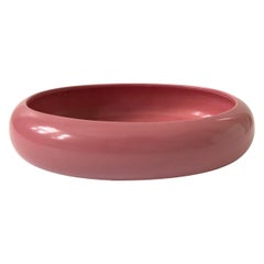 Vintage 1980s Pink Ceramic Oval Tray
