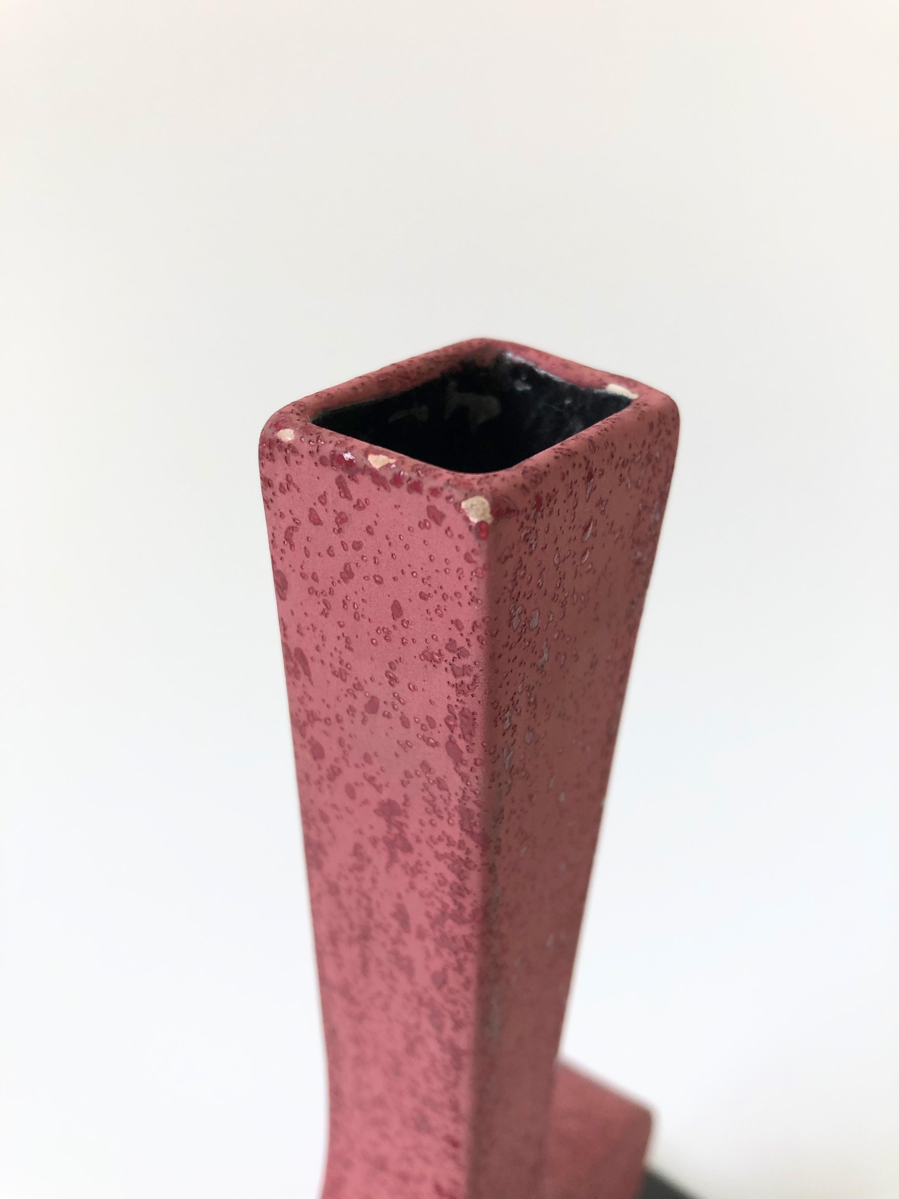 Vintage 1980s Pink Postmodern Vase 1
