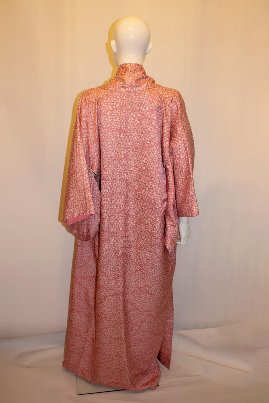 Vintage 1980s Pink Silk Kimono In Good Condition In London, GB
