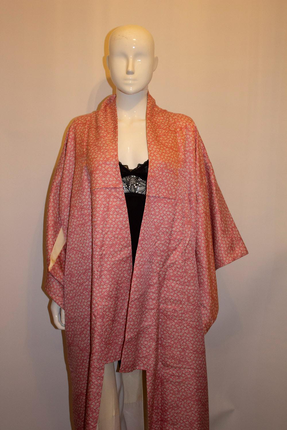 Women's Vintage 1980s Pink Silk Kimono