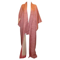 Vintage 1980s Pink Silk Kimono