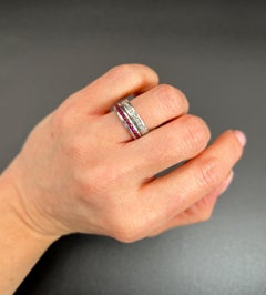 Vintage 1980s Platinum Diamond Full Eternity Ring, Anniversary Ring