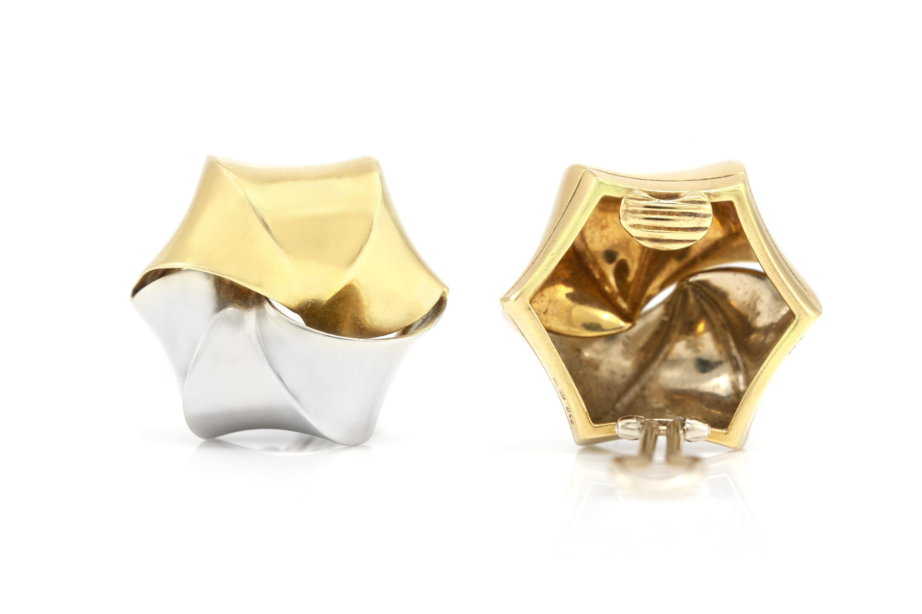 Vintage 1980s Pomellato Zweifarbige Ohrringe im Zustand „Gut“ im Angebot in New York, NY