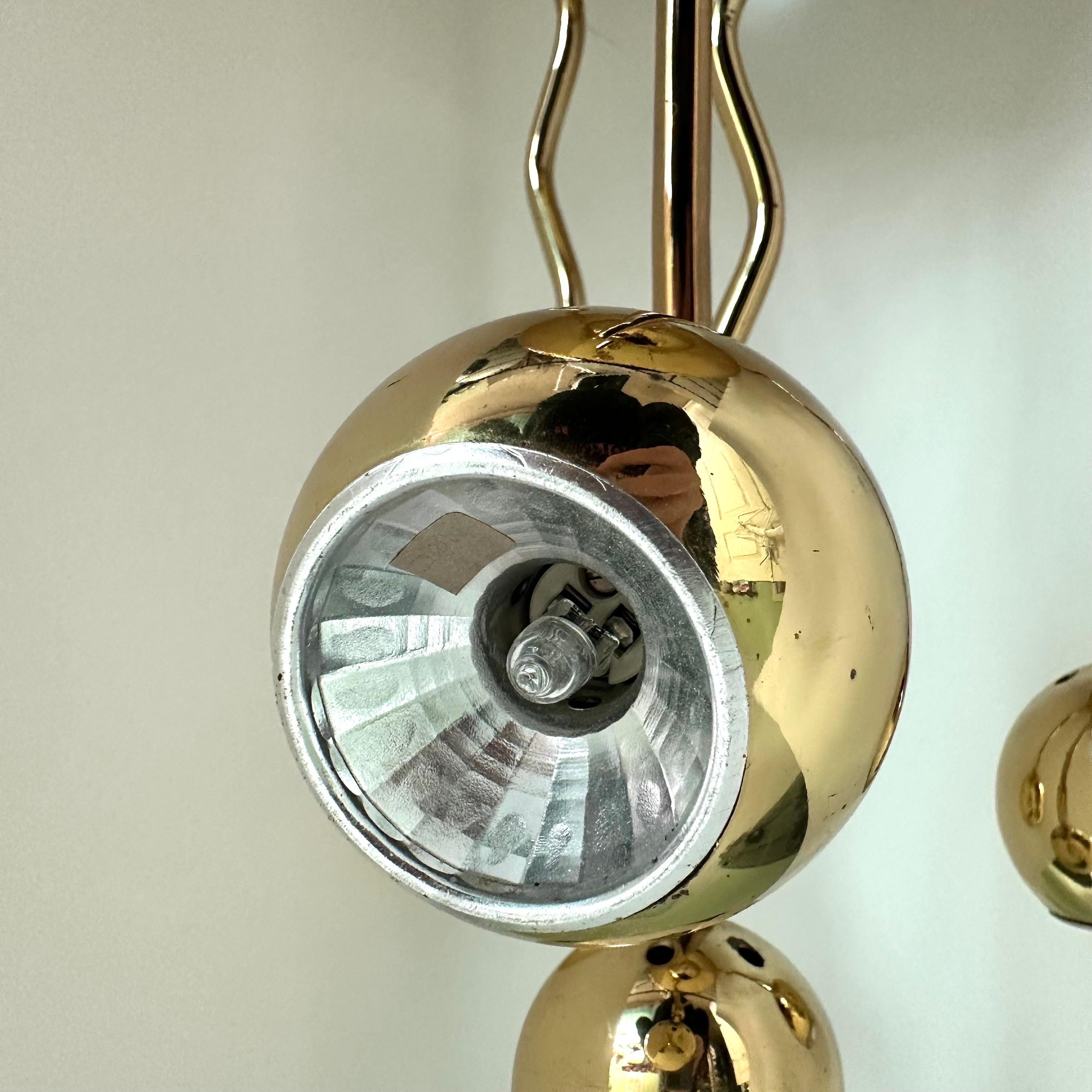 Lampada da incasso in ottone post-moderna vintage degli anni '80 con 4 bracci a cascata Zig Zag in vendita 6