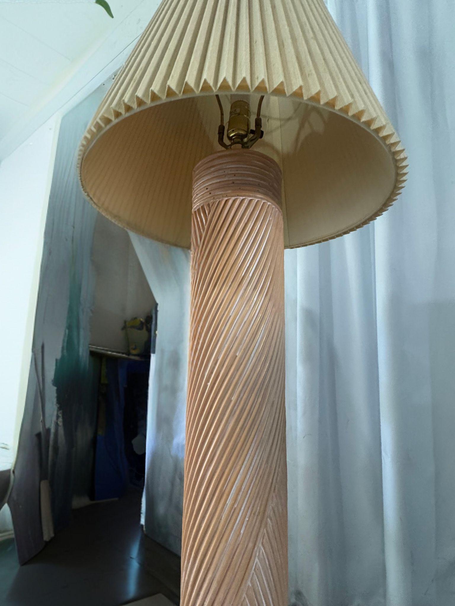 Mid-Century Modern Vintage 1980's Post Modern Wood Floor Lamp with Sculptural Design For Sale