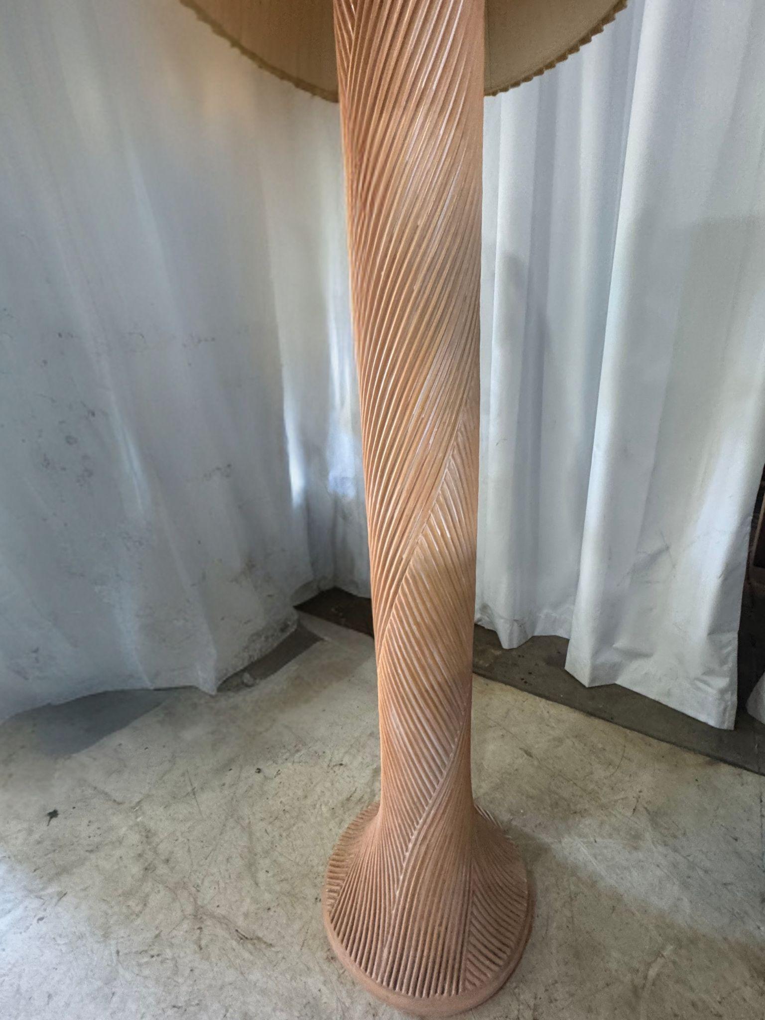 Vintage 1980's Post Modern Wood Floor Lamp with Sculptural Design In Good Condition For Sale In West Hollywood, CA