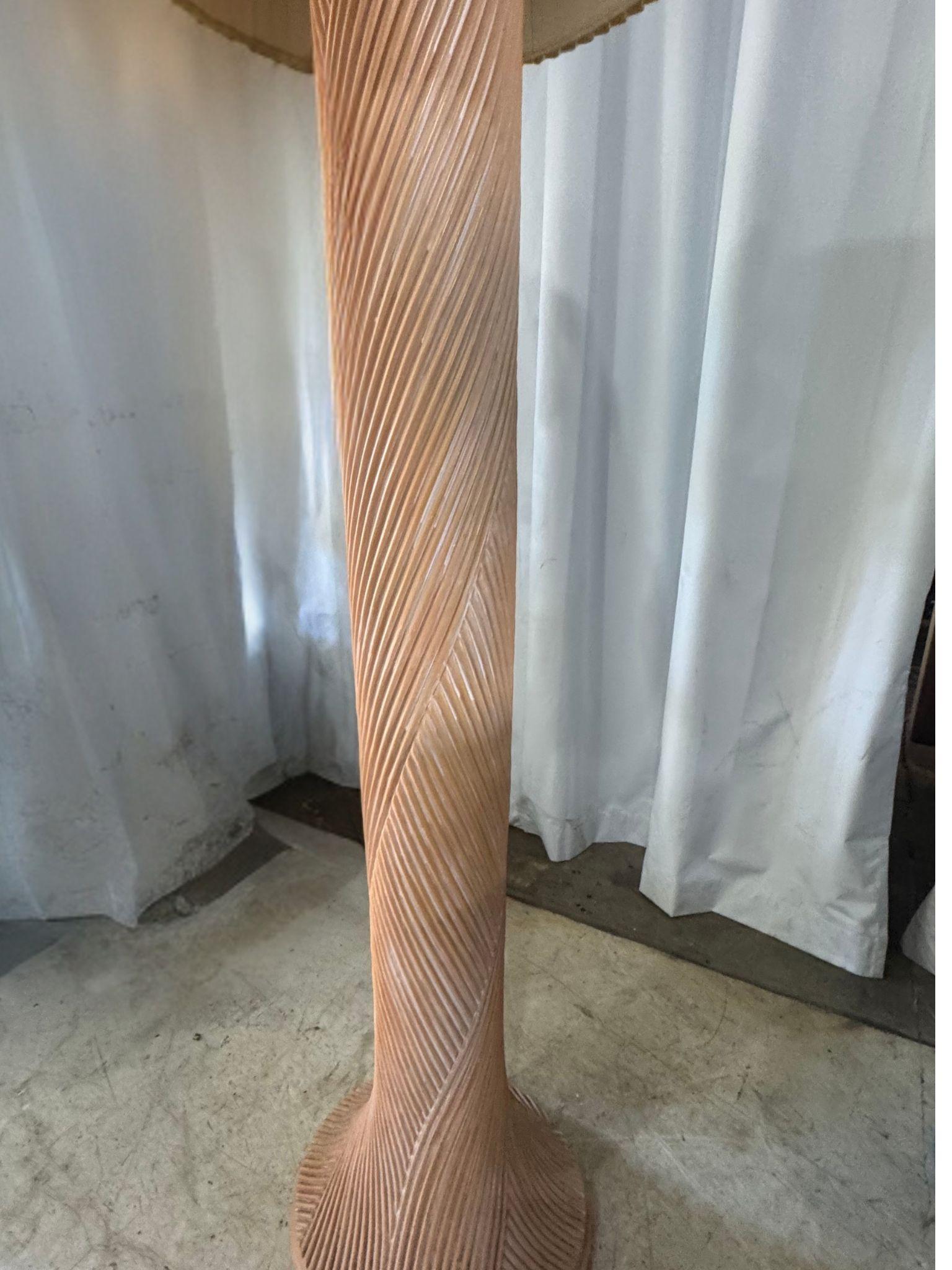 20th Century Vintage 1980's Post Modern Wood Floor Lamp with Sculptural Design For Sale