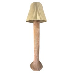 Vintage 1980's Post Modern Wood Floor Lamp with Sculptural Design