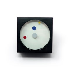 Orologio da scrivania vintage anni '80 postmoderno nero Canetti