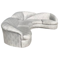 Vintage 1980s Postmodern Custom Sectional Featuring Unique Wave Curves