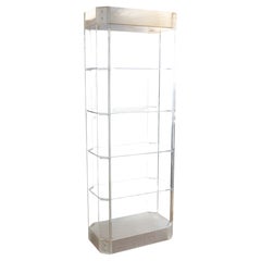 Vintage 1980s Postmodernes Lucite Beleuchtetes Freistehendes Etagerenregal