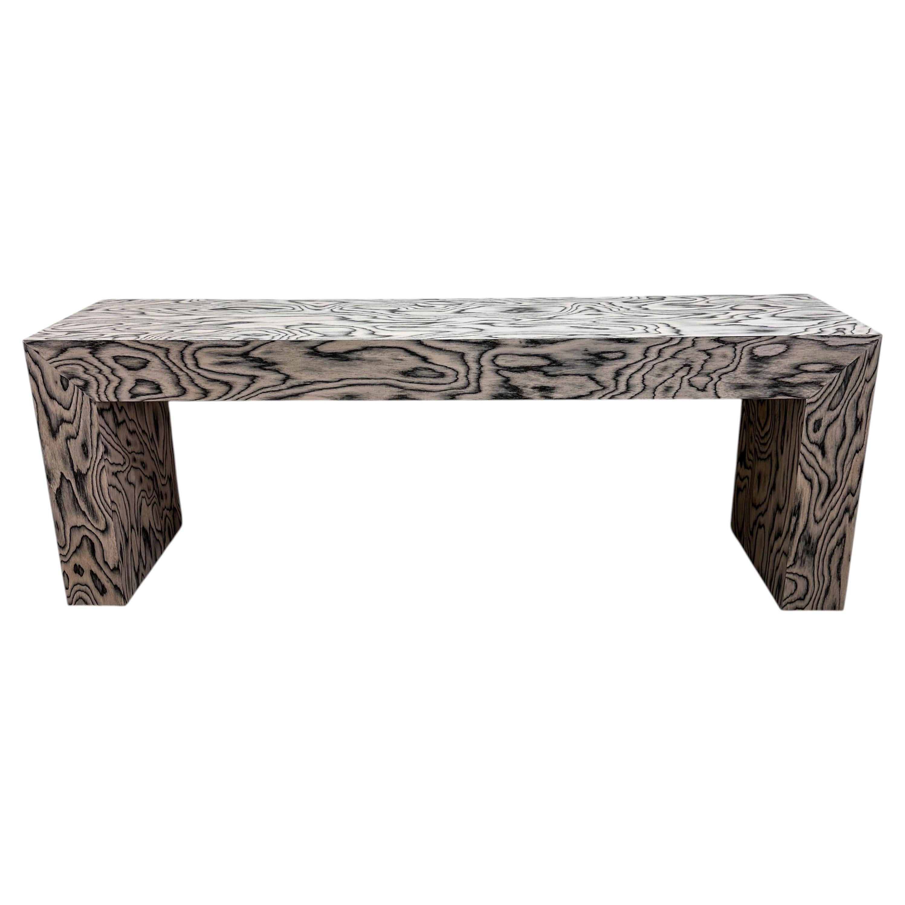 Vintage 1980s Postmodern Memphis Charcoal and Grey Wood Console