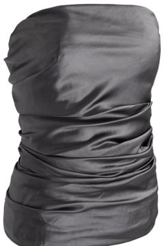 Vintage 1980's Ralph Lauren Grey Satin Corset Top