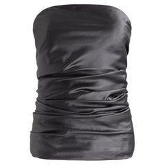 Vintage 1980's Ralph Lauren Grey Satin Corset Top