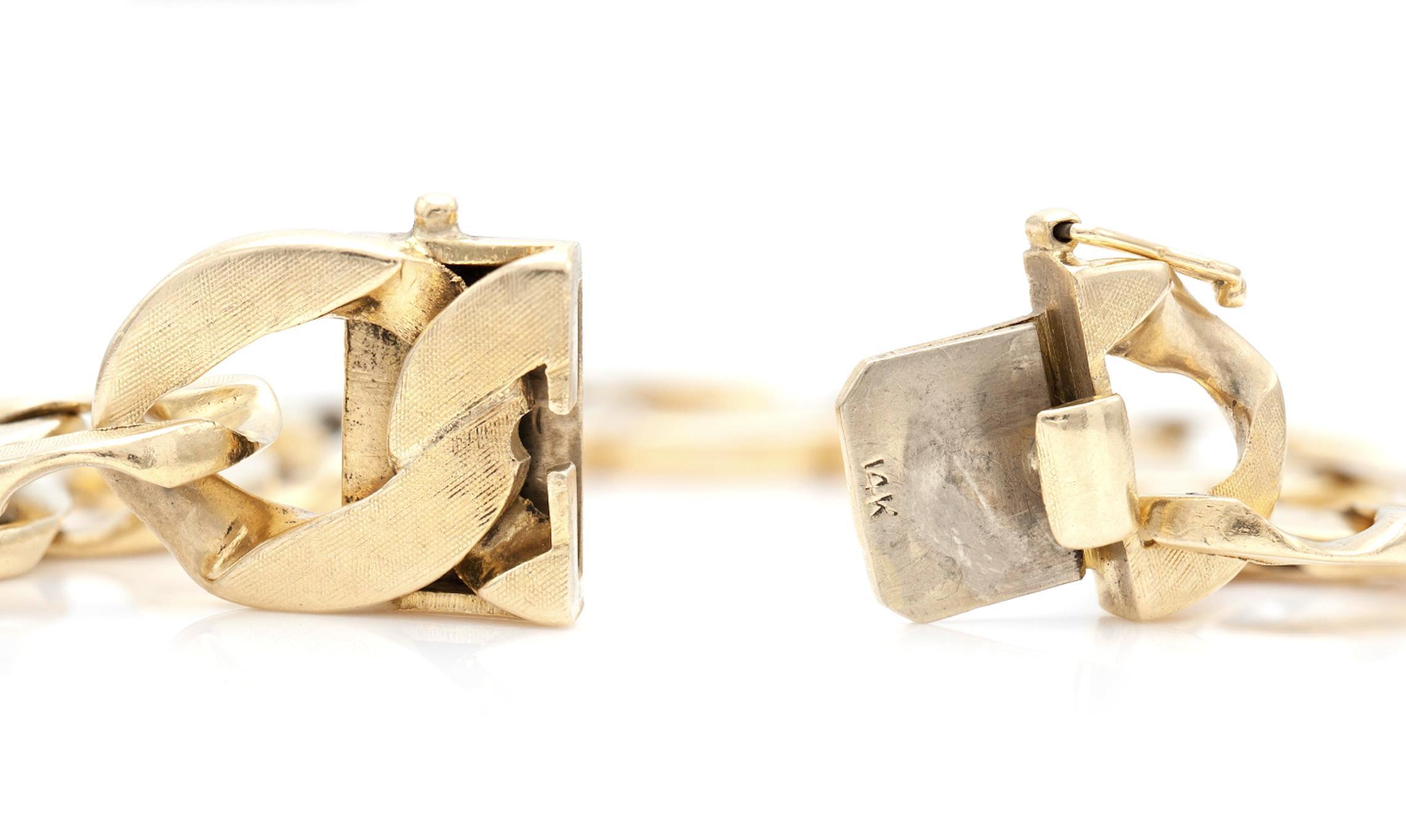 Women's Vintage 1980s Reversible Gold Curb Link Bracelet For Sale