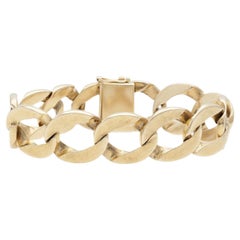Vintage 1980s Reversible Gold Curb Link Bracelet