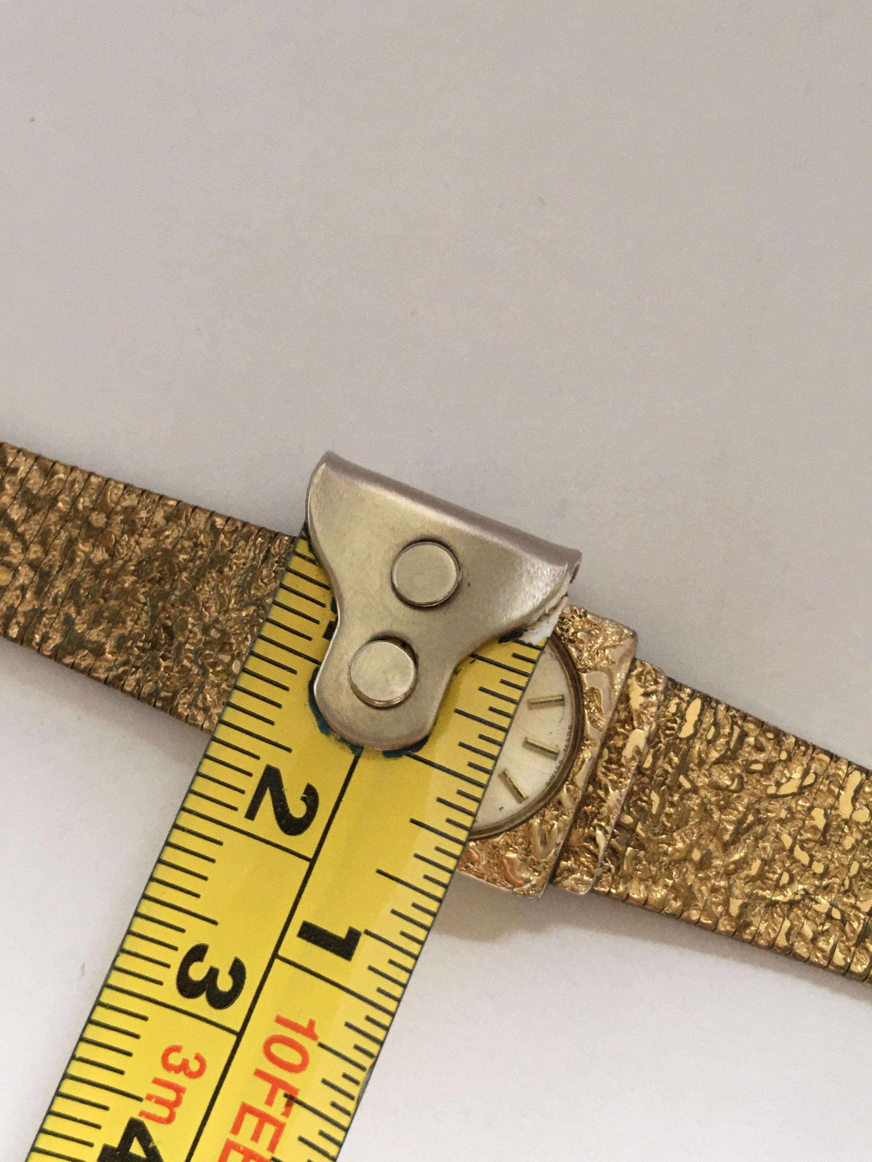 Vintage 1980s Rolled Gold and Stainless Steel Mechanical Helvetia Ladies Watch For Sale 5