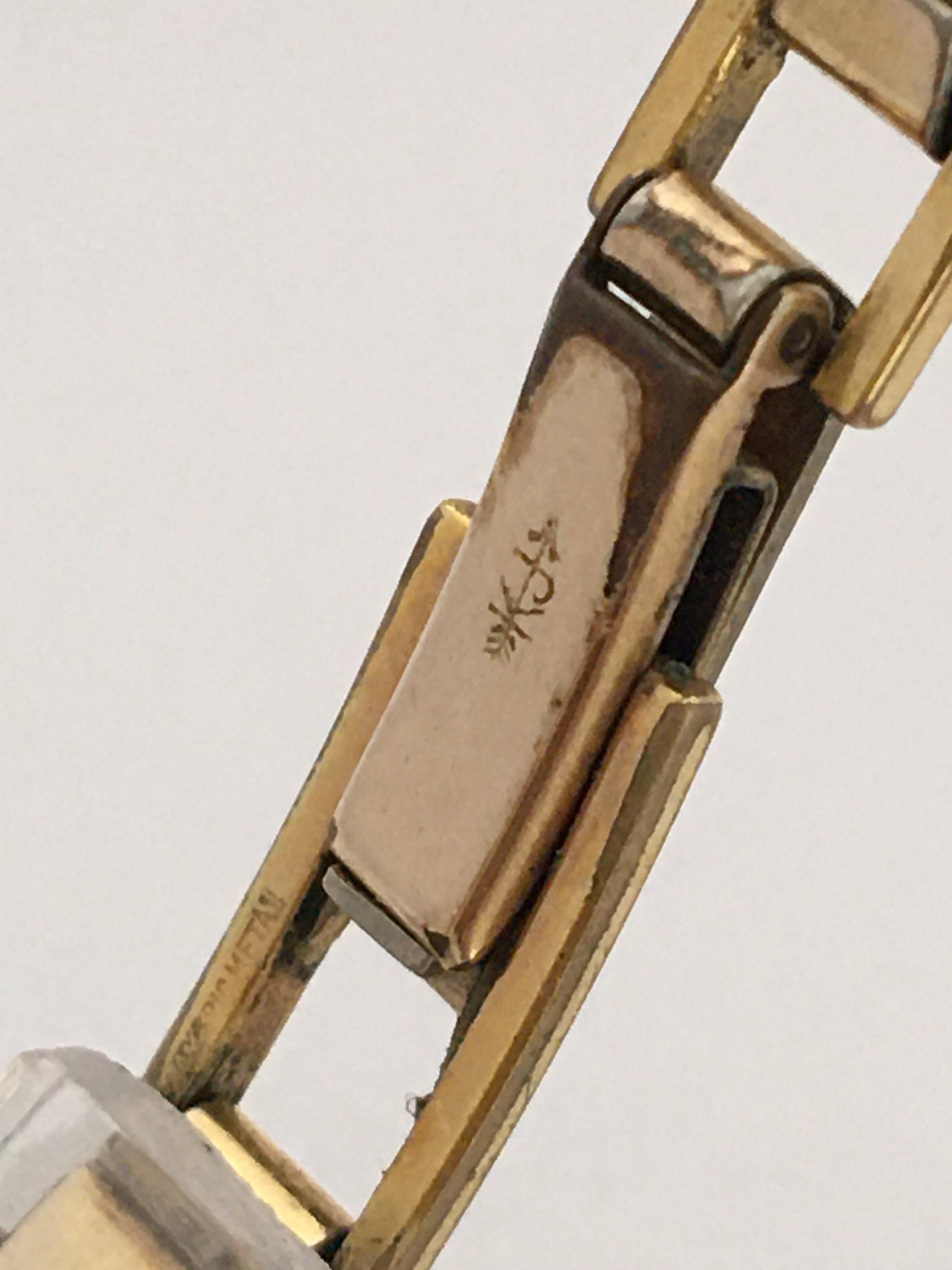 Vintage 1980s Rolled Gold and Stainless Steel Mechanical Helvetia Ladies Watch In Good Condition For Sale In Carlisle, GB