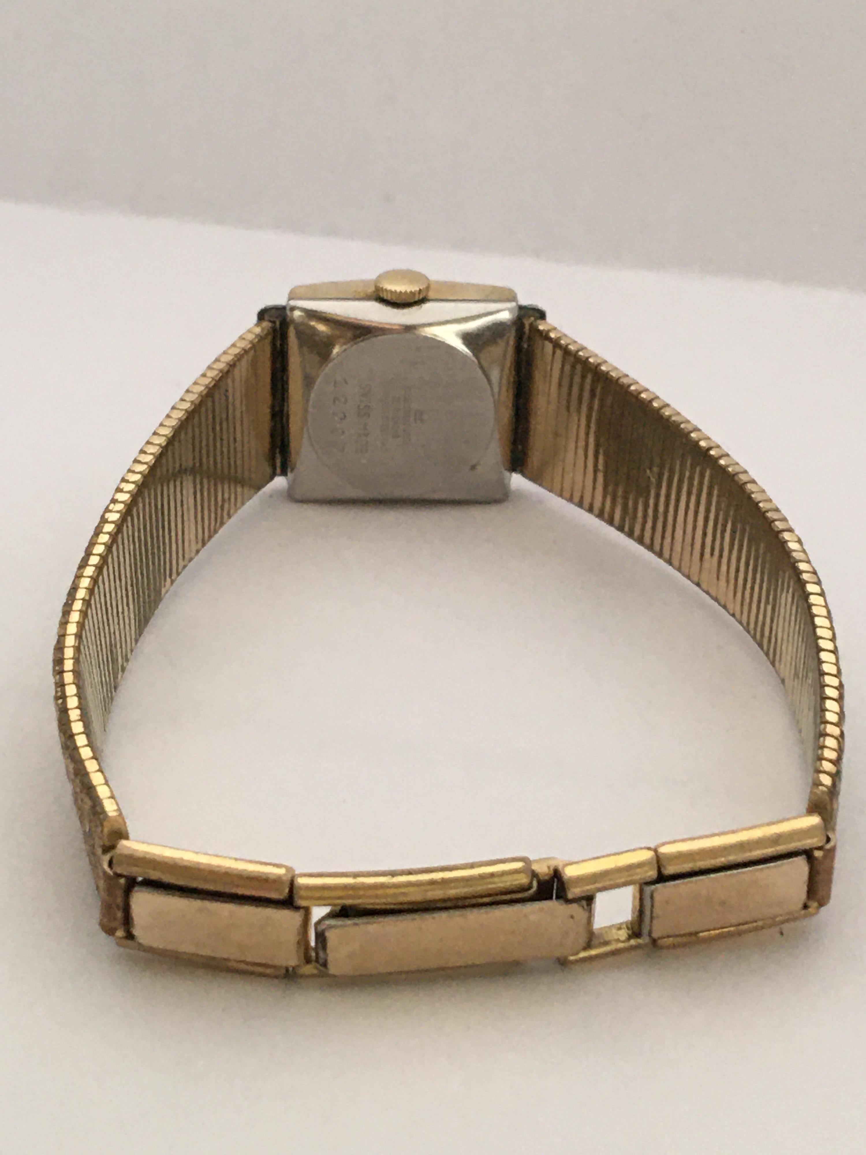 Women's Vintage 1980s Rolled Gold and Stainless Steel Mechanical Helvetia Ladies Watch For Sale