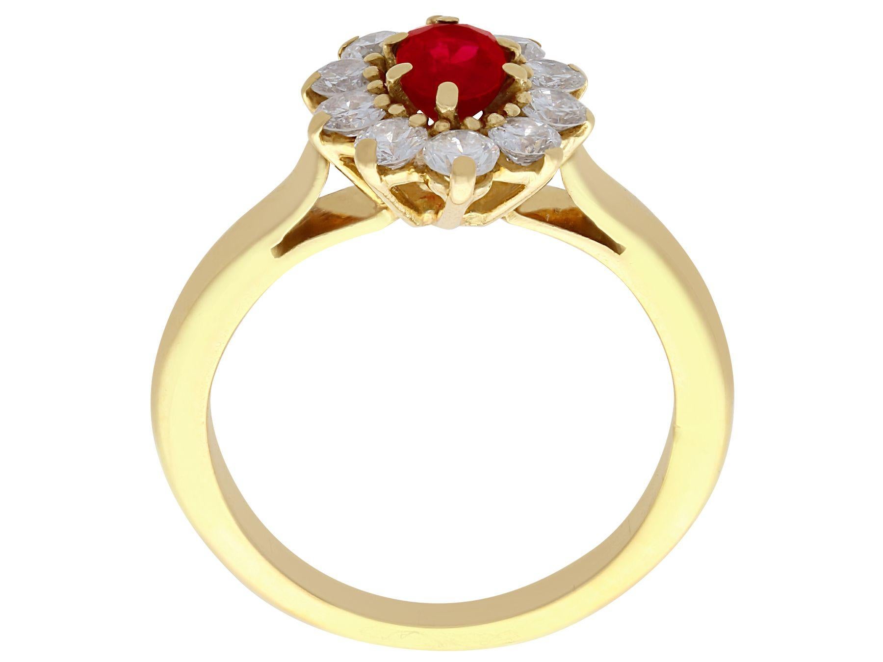 ruby cluster ring yellow gold