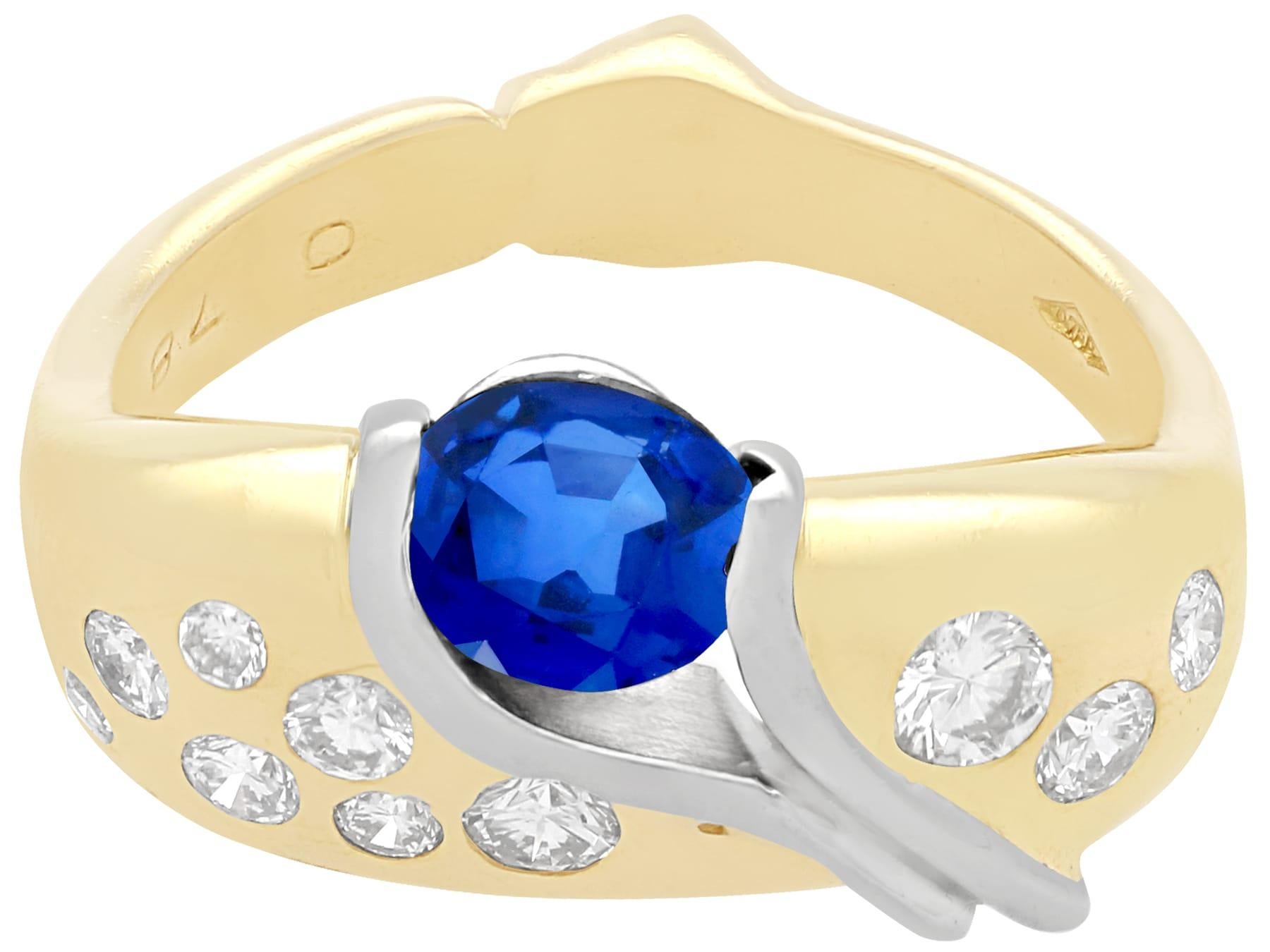 1980s sapphire and diamond ring