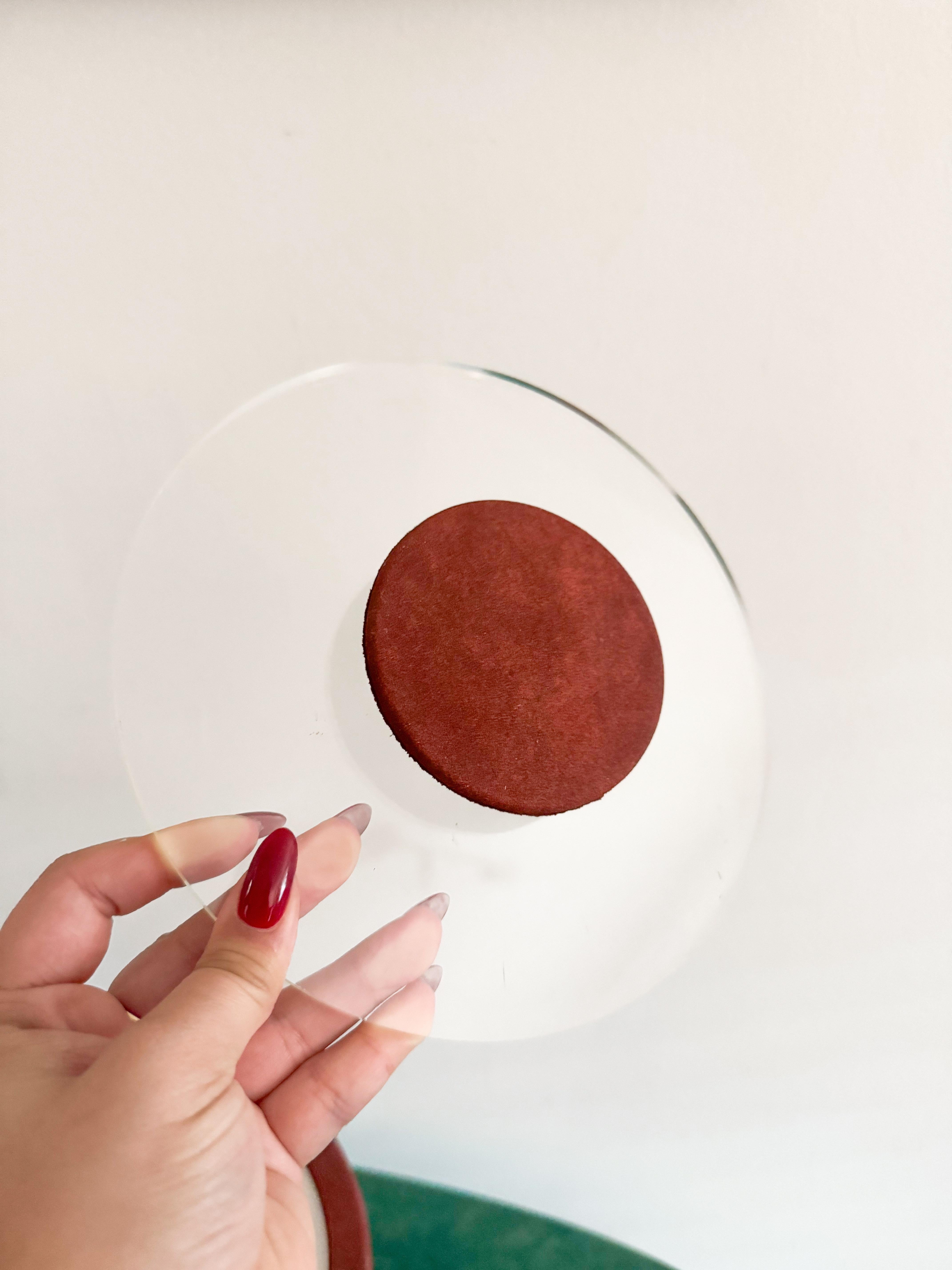 Vintage 1980 Shelton Ware Seau à Glace en Tissu Terracotta avec Poignée Lucite Tong en vente 2