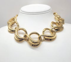 Vintage 1980s Signed Givenchy Goldtone Link Collar Necklace
