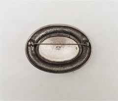 Vintage 1980s Signed Givenchy Hematite Finish Pave Clear Rhinestone Brooch