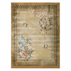 Vintage 1980s Silk Chinese Art Deco Style Carpet ( 9' x 12' - 275 x 365 cm )