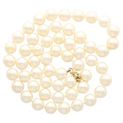 1980s Single Strand Cultured Pearl Necklace