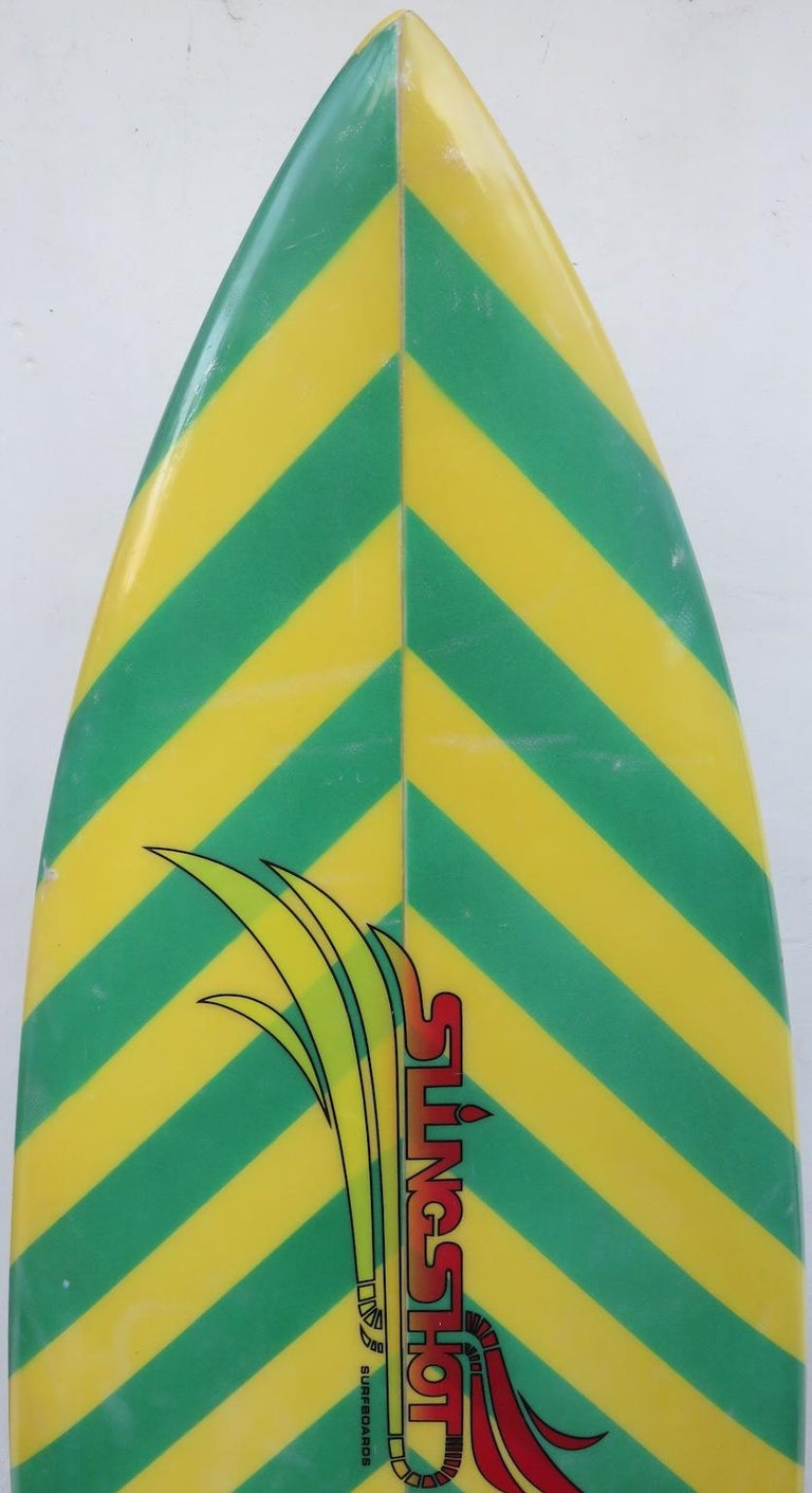 Vintage 1980s Slingshot Twin Fin Surfboard For Sale at 1stDibs